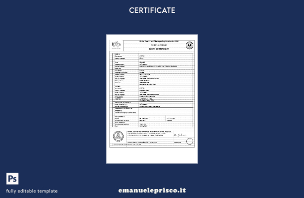stile verificato Australia Modello di certificato di nascita del territorio dell
